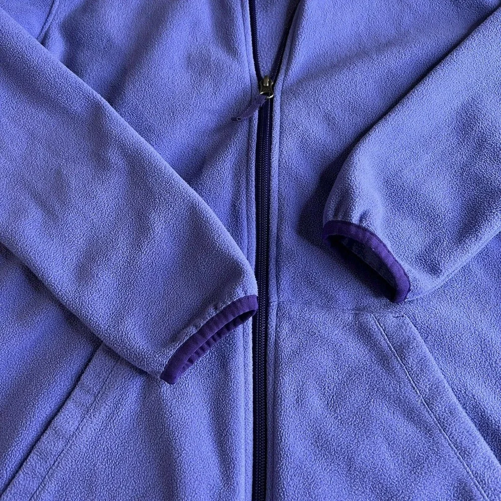 Columbia Girls Fleece Hoodie Jacket Youth Size L (14/16) Purple Blue Full Zip‎